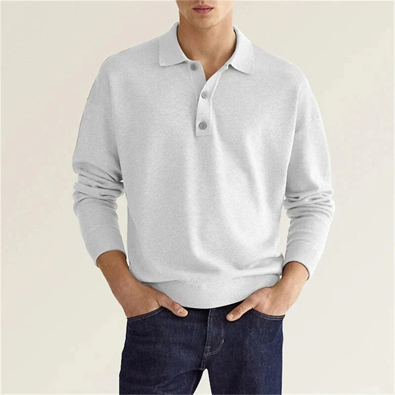 Langarm Poloshirt