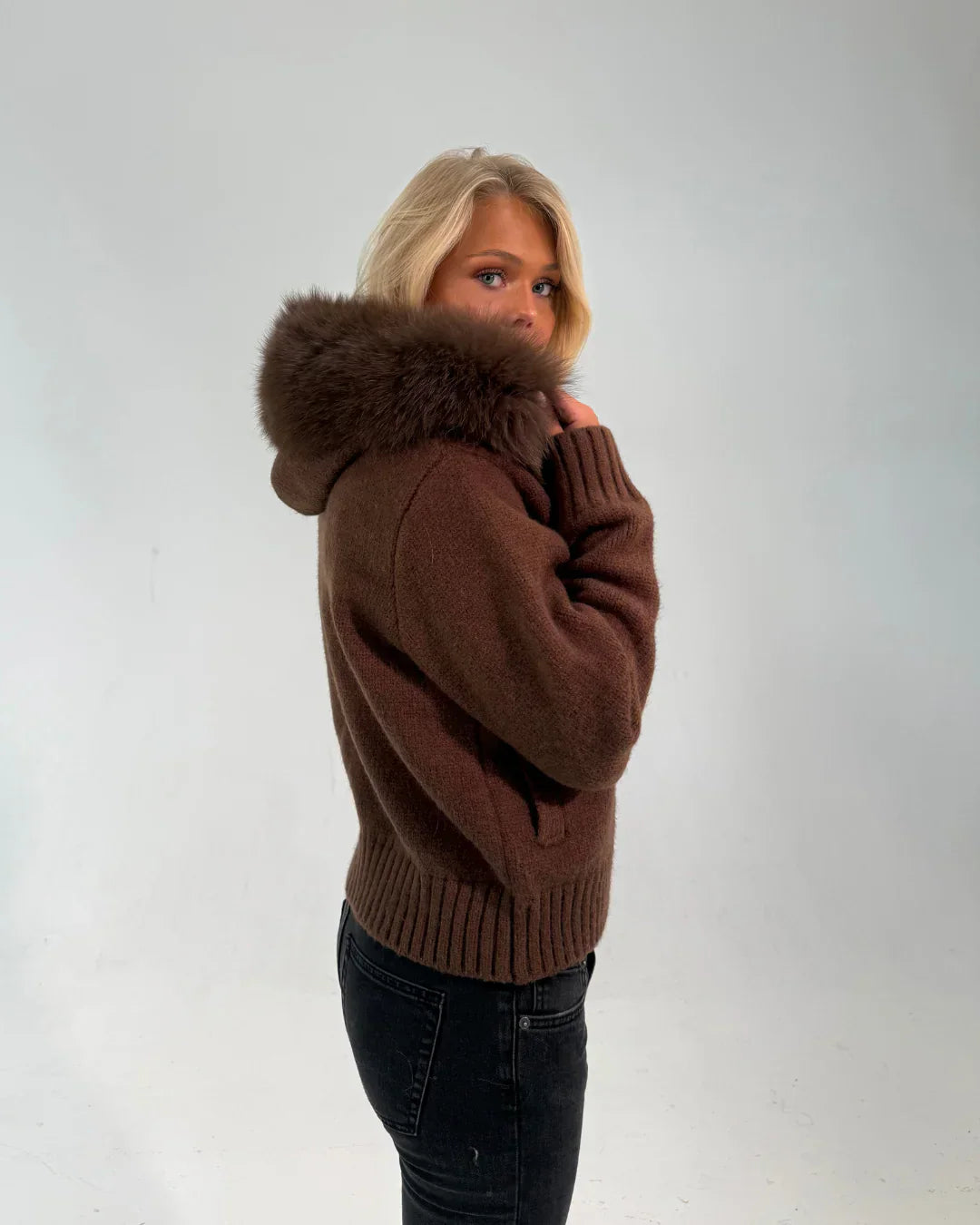 Fur Jacket - Dark Brown