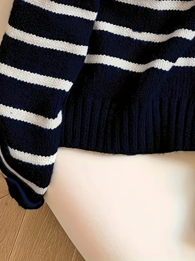 Striped Half-Zip Sweater