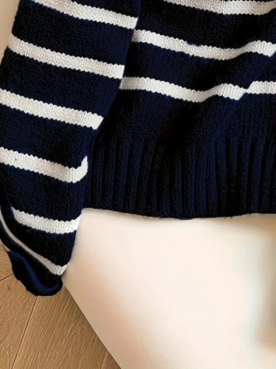 Striped Half-Zip Sweater