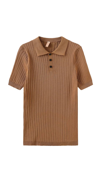 Gestreiftes Polo-Shirt mit kurzen Ärmeln