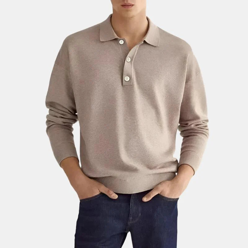 Langarm Poloshirt