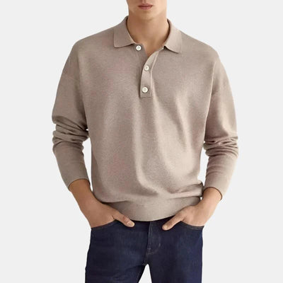 Langarm Poloshirt
