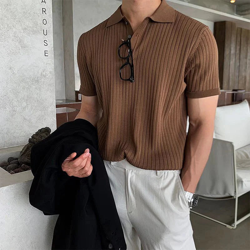 Gestreiftes Polo-Shirt mit kurzen Ärmeln