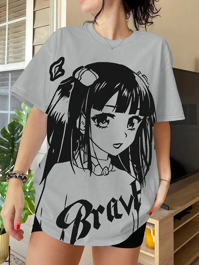 Casual Anime Print Tee