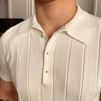 Geripptes Baumwoll-Polo