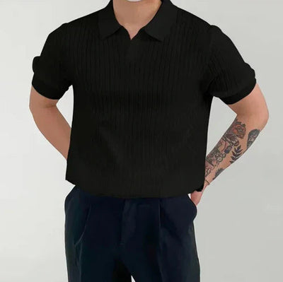 Geripptes Baumwoll-Polo