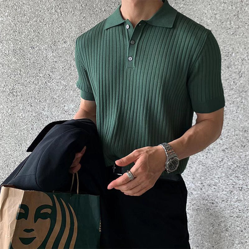 Gestreiftes Polo-Shirt mit kurzen Ärmeln