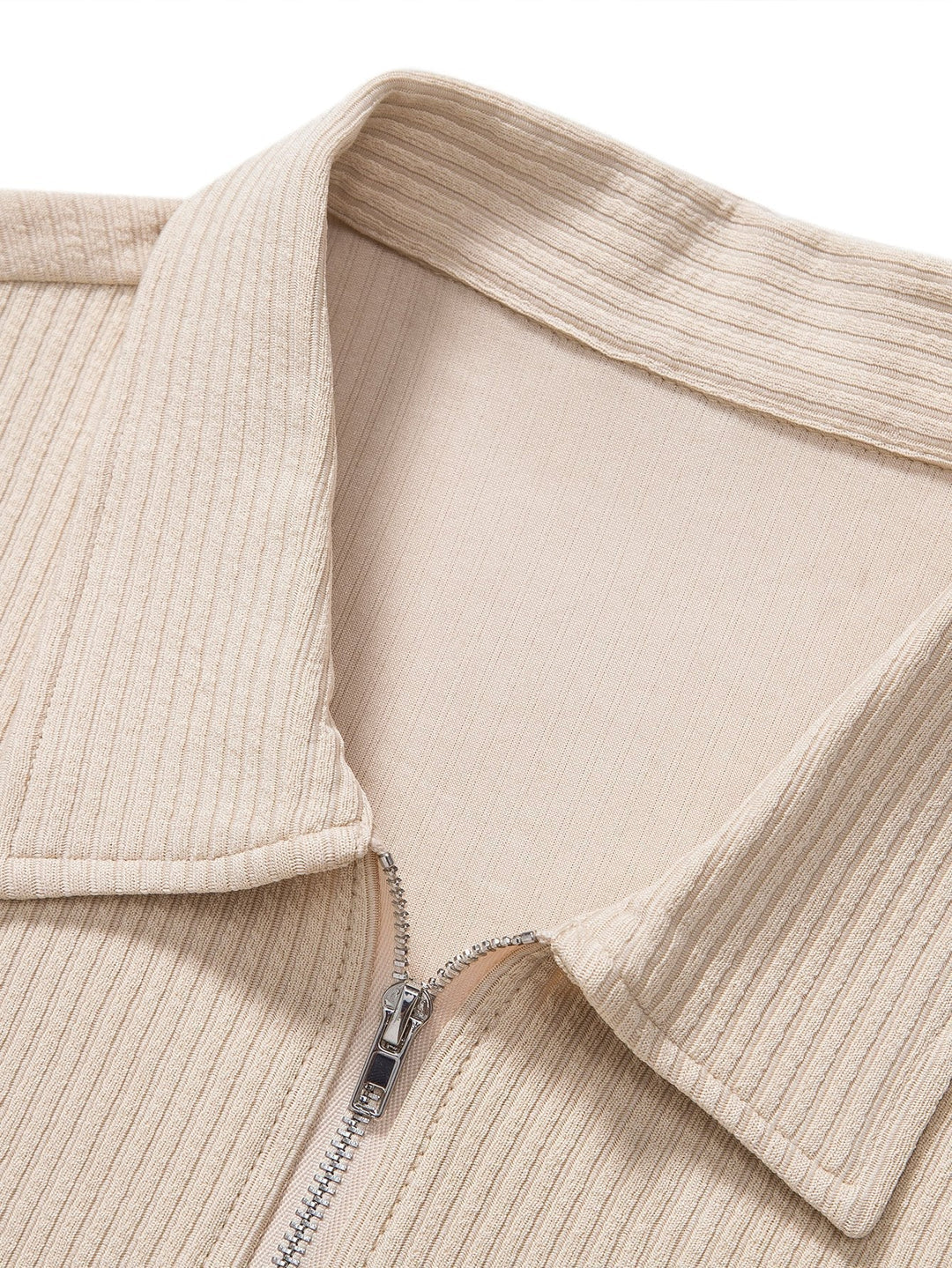 Gestricktes geripptes Zip-Polo