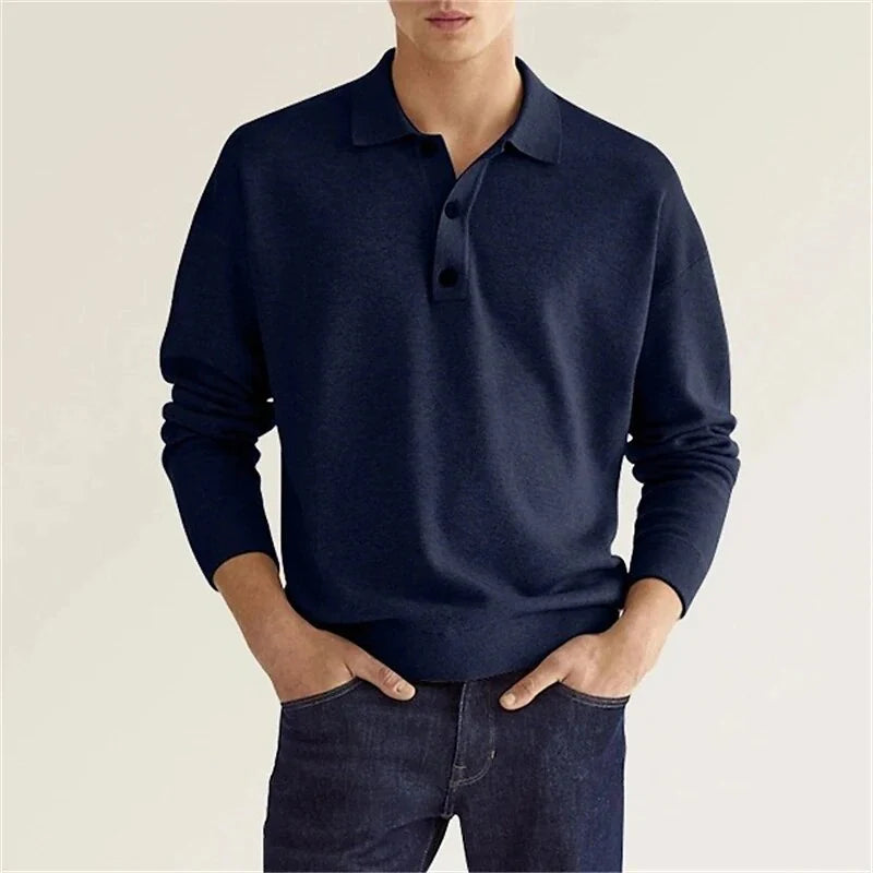 Langarm Poloshirt
