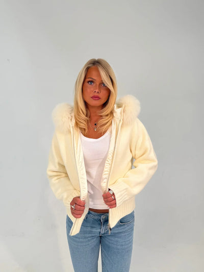 Fur Jacket Satin - White