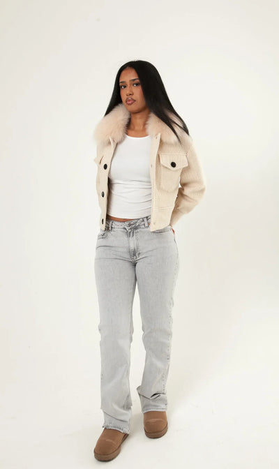 Button Up Wool Jacket - Off White