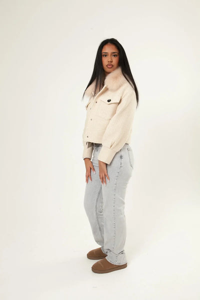 Button Up Wool Jacket - Off White