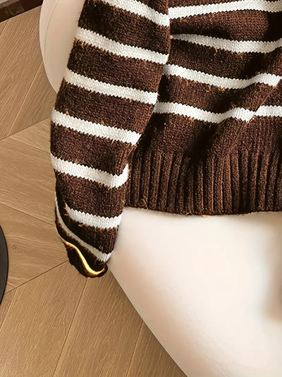 Striped Half-Zip Sweater