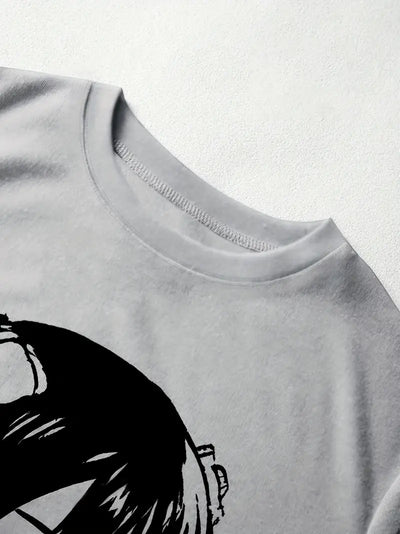 Casual Anime Print Tee
