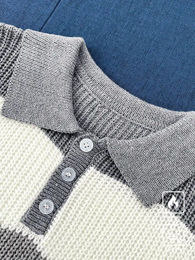 Patchwork Knit Sweater Herren